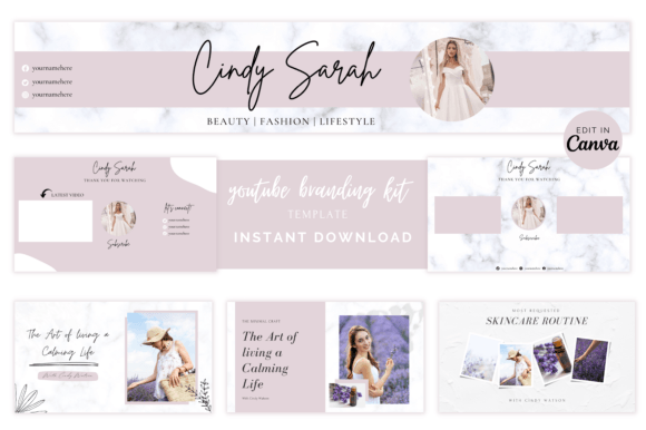 Lavender YouTube Branding Kit: A Simple, Feminine Template for Creators