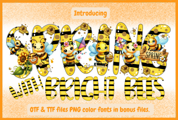 Spring with Bright Bees: A Joyful Display Font for Creative Projects
