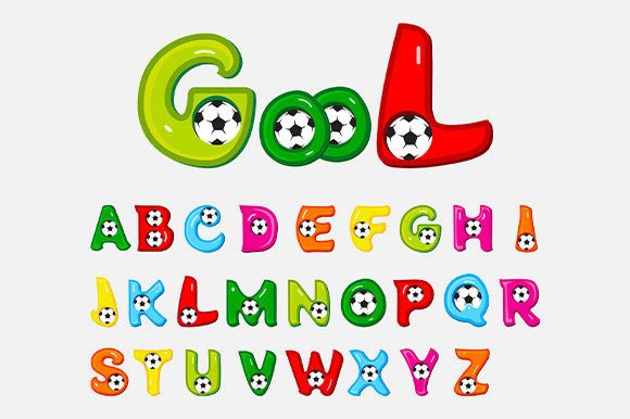 Unleash Team Spirit with Football Style Alphabet Color Fonts